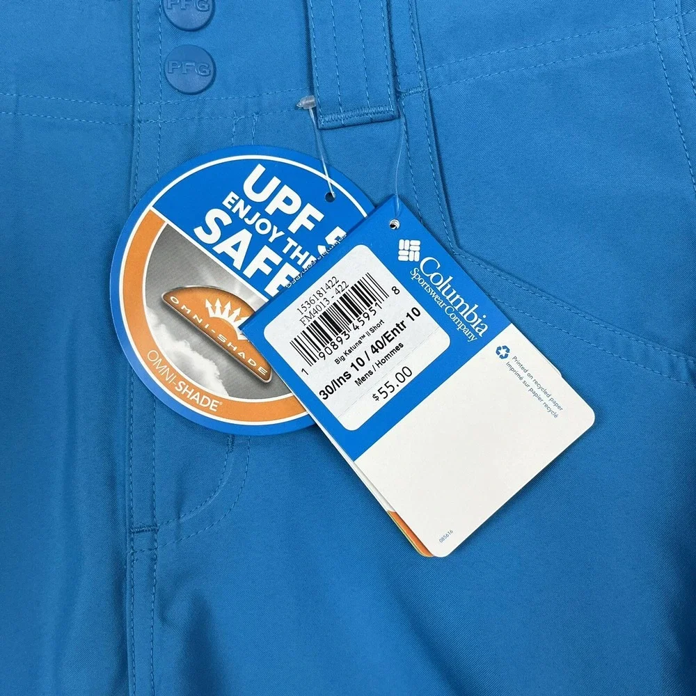 Columbia Mens Cargo Shorts Sz 30x10 Light Blue UPF 50 Omni Shield Sun Protection